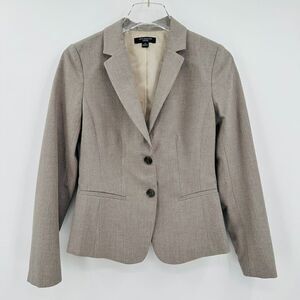 Ann Taylor Size 2P Light Gray Long Sleeve Stretch Career Blazer Jacket